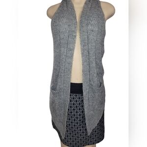 Elegant Gray Hooded Cardigan Guess Size M